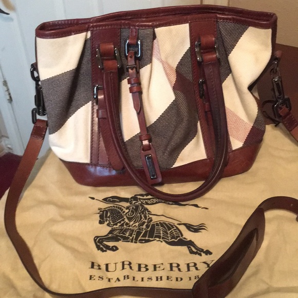 Burberry Check/Brown Leather Saddle Bag - Picture 12 of 12